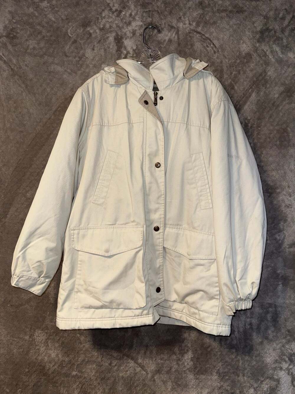 Vintage Pacific Trail Women's Beige Hooded Outdoor Parka Jacket
